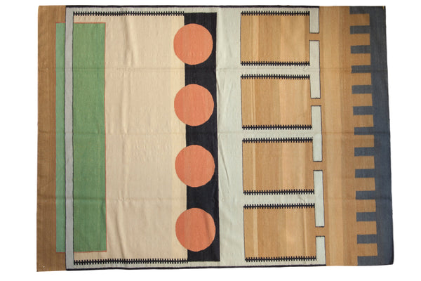 6.5x8.5 Vintage Contemporary Kilim Carpet // ONH Item mc001631