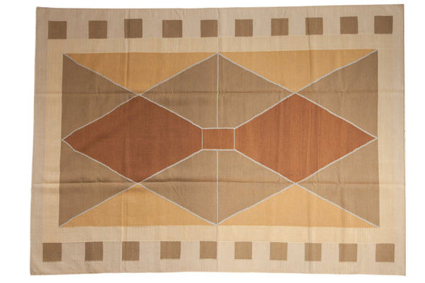 6.5x9 Vintage Contemporary Kilim Carpet // ONH Item mc001634