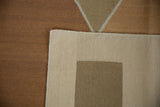 Original side cord selvage and flatweave of the Kilim, showing copper and ivory tones.