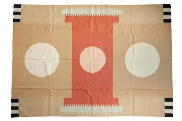 6.5x9 Vintage Contemporary Kilim Carpet // ONH Item mc001640