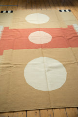 Vintage Contemporary Kilim detail showing ivory oversized roundel, beige, and serrated terra cotta.