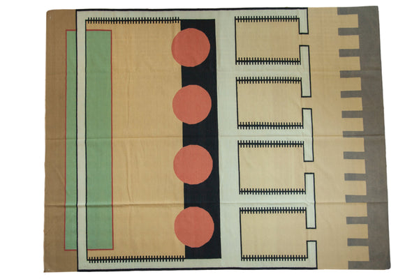 9.5x12 Vintage Contemporary Kilim Carpet // ONH Item mc001644