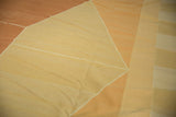 Vintage Contemporary Kilim, pale gold and beige wool diamond pattern with abrashes.
