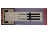 Vintage Contemporary Kilim runner with abstract geometric pattern in purple, ivory, black, and terracotta.
