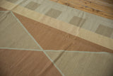 Hand woven Indian Contemporary Kilim with modern argyle diamonds in neutral tones.