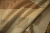 Flat, tightly woven reverse of the contemporary Indian Kilim, displaying beige backing and secured edge.