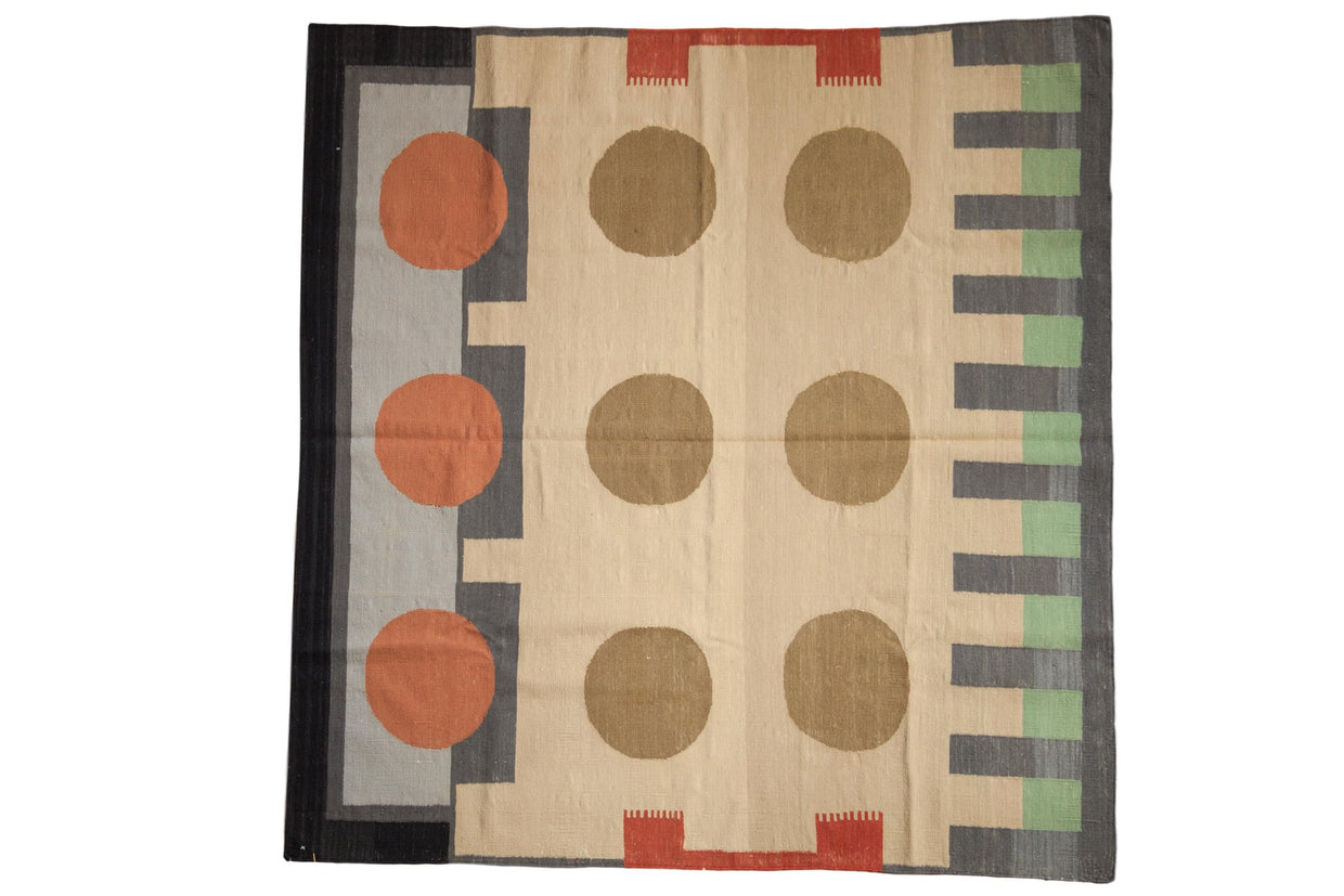 Vintage Contemporary Kilim Square Carpet / ONH item mc001657