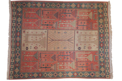 9x11.5 Vintage Indian Qashqai Soumac Design Carpet // ONH Item mc001664