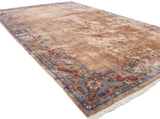 Densely ornamented Indian Arts and Crafts design border with slate blue palmettes.