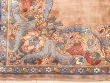 Indian Arts and Crafts floral border with blue, red, and beige arabesques.