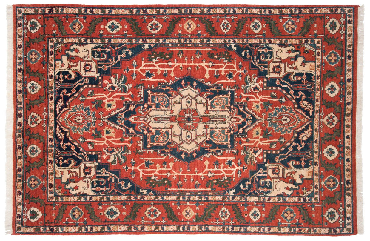 6x9.5 Vintage Indian Heriz Design Carpet // ONH Item mc001670