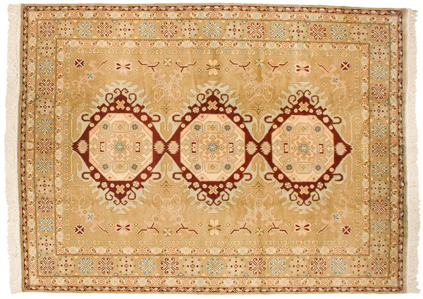 9x12 Vintage Distressed Bulgarian Caucasian Design Carpet // ONH Item mc001672