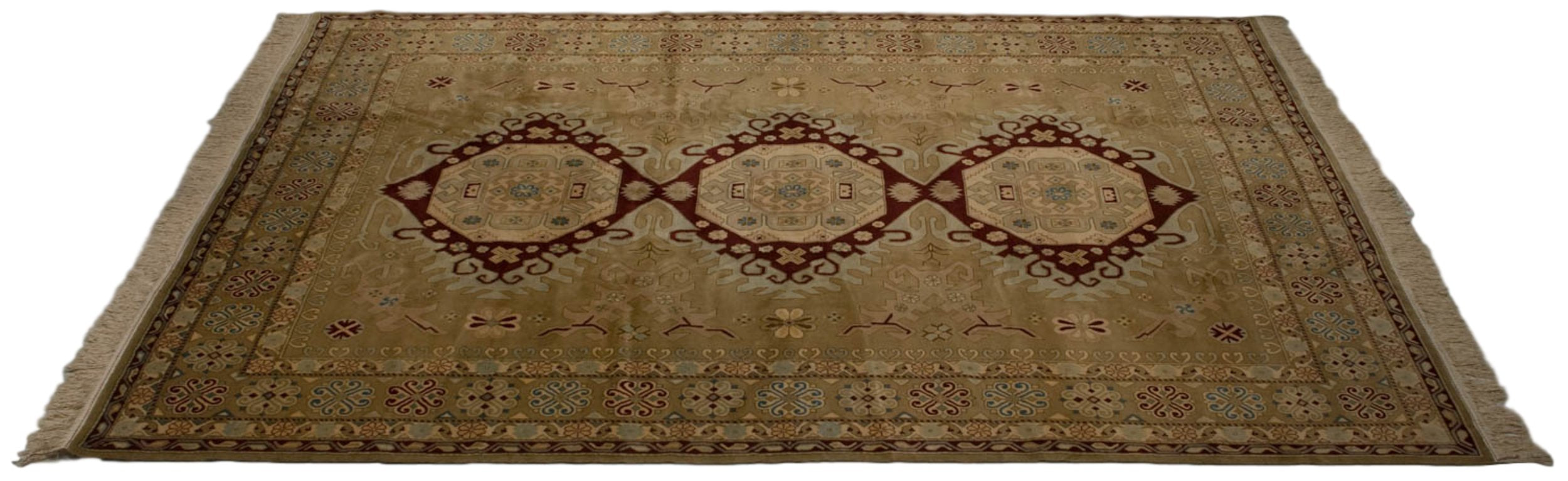 9x12 Vintage Distressed Bulgarian Caucasian Design Carpet // ONH Item mc001672 Image 1