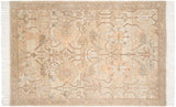 Vintage Armenian Sultanabad carpet with allover ivory, beige, and gray floral vinery design, 6' x 9'.