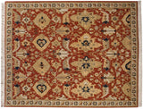 Vintage Armenian Sultanabad carpet with oversized floral blossoms on a deep terracotta field.