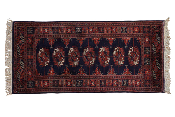 2.5x5 Vintage Fine Bokhara Rug Runner // ONH Item mc001690