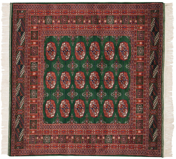 4x4 Vintage Fine Bokhara Square Rug // ONH Item mc001694