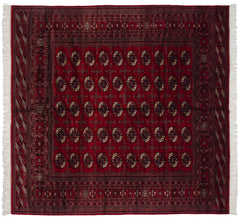 8x8.5 Vintage Fine Bokhara Square Carpet // ONH Item mc001698