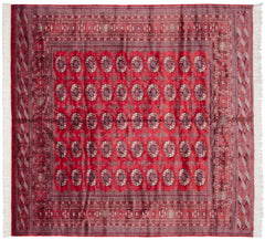 8x8.5 Vintage Fine Bokhara Square Carpet // ONH Item mc001698 Image 6