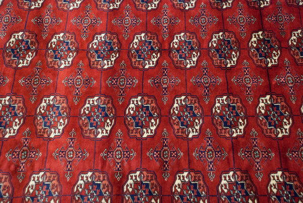 8x8.5 Vintage Fine Bokhara Square Carpet // ONH Item mc001698 Image 8