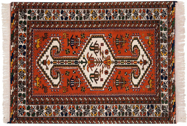 3.5x5 Vintage Indian Northwest Persian Design Rug // ONH Item mc001702