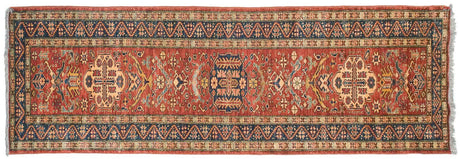 2.5x9.5 New Pakistani Caucasian Design Rug Runner // ONH Item mc001708