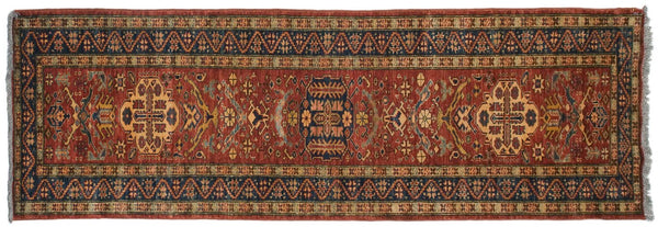 2.5x9.5 New Pakistani Caucasian Design Rug Runner // ONH Item mc001708 Image 3