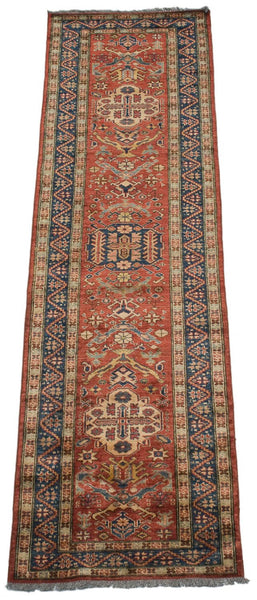 2.5x9.5 New Pakistani Caucasian Design Rug Runner // ONH Item mc001708 Image 4