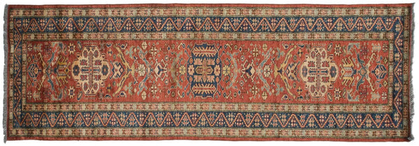 2.5x9.5 New Pakistani Caucasian Design Rug Runner // ONH Item mc001708 Image 5