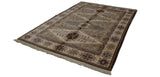 Siberian design carpet, floral guls in diamond motifs, crab style border, beige, mauve.