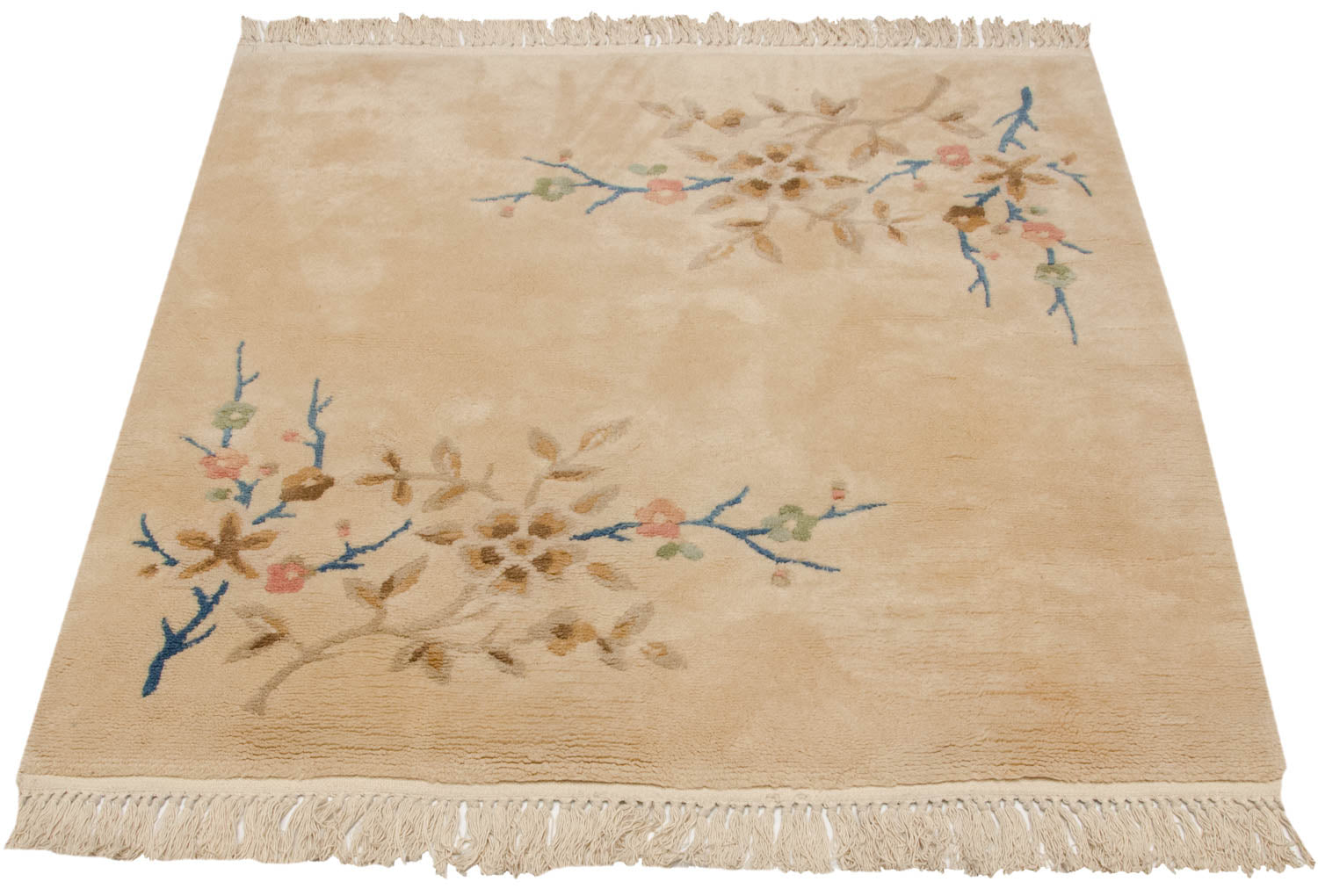 4x4 Vintage Japanese Art Deco Design Square Rug // ONH Item mc001712 Image 1