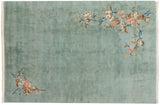 Ornate Art Deco flowering vines in blush, indigo, coffee brown, and pale sage.