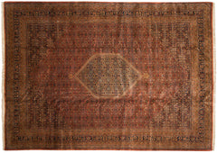 10x14 Vintage Tea Washed Indian Bijar Design Carpet // ONH Item mc001720