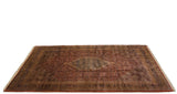 Vintage hand-knotted Indian Bijar carpet with a diamond medallion and intricate Herati patterns.