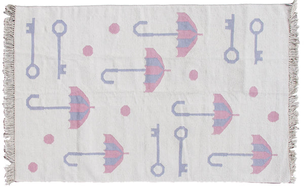 4x6 Vintage Pictorial Indian Kilim Rug // ONH Item mc001723