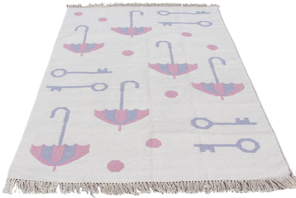 4x6 Vintage Pictorial Indian Kilim Rug // ONH Item mc001723 Image 3