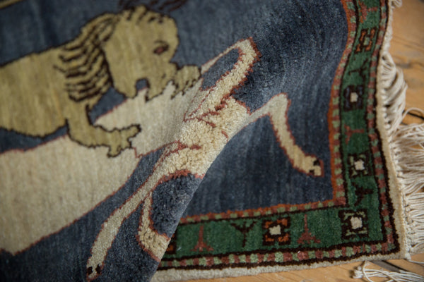 2x2.5 Vintage Pictorial Armenian Hunting Scene Design Square Rug Mat // ONH Item mc001728 Image 5