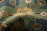 A close view revealing the like-new, full pile and hand-knotted texture of the Yerevan rug.