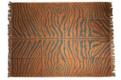 9x12 Vintage Tiger Kilim Carpet // ONH Item mc001735