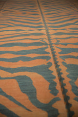 Pale rust and dusty charcoal tiger stripe pattern with subtle abrashes on vintage kilim.