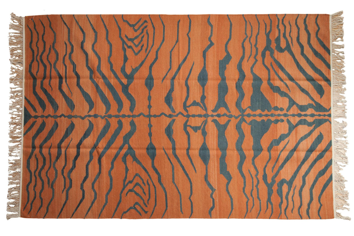 6x9 Vintage Tiger Kilim Carpet // ONH Item mc001736