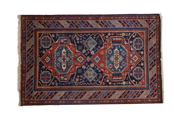 4.5x7 Vintage Indian Caucasian Design Rug // ONH Item mc001754