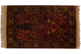 Lustrous dusty red Indian Bakhtiari rug with detailed tree-of-life, vase, and bird motifs.