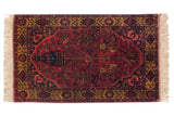 Vintage Indian Bakhtiari design rug with dusty red field, tree-of-life, vase, and birds.