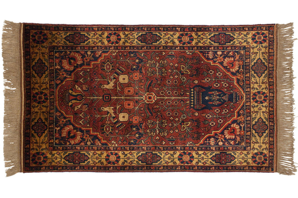 3x5 Vintage Indian Bakhtiari Design Rug // ONH Item mc001766