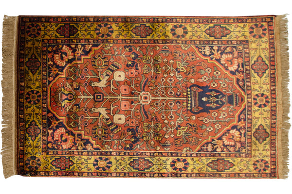 3x5 Vintage Indian Bakhtiari Design Rug // ONH Item mc001767
