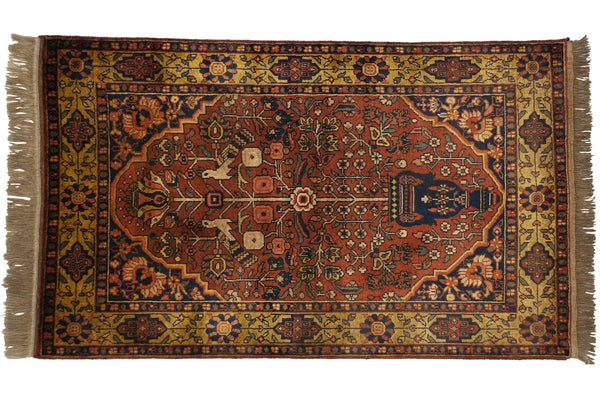 3x5 Vintage Indian Bakhtiari Design Rug // ONH Item mc001768