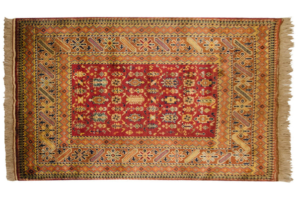 3.5x5 Vintage Indian Caucasian Design Rug // ONH Item mc001770
