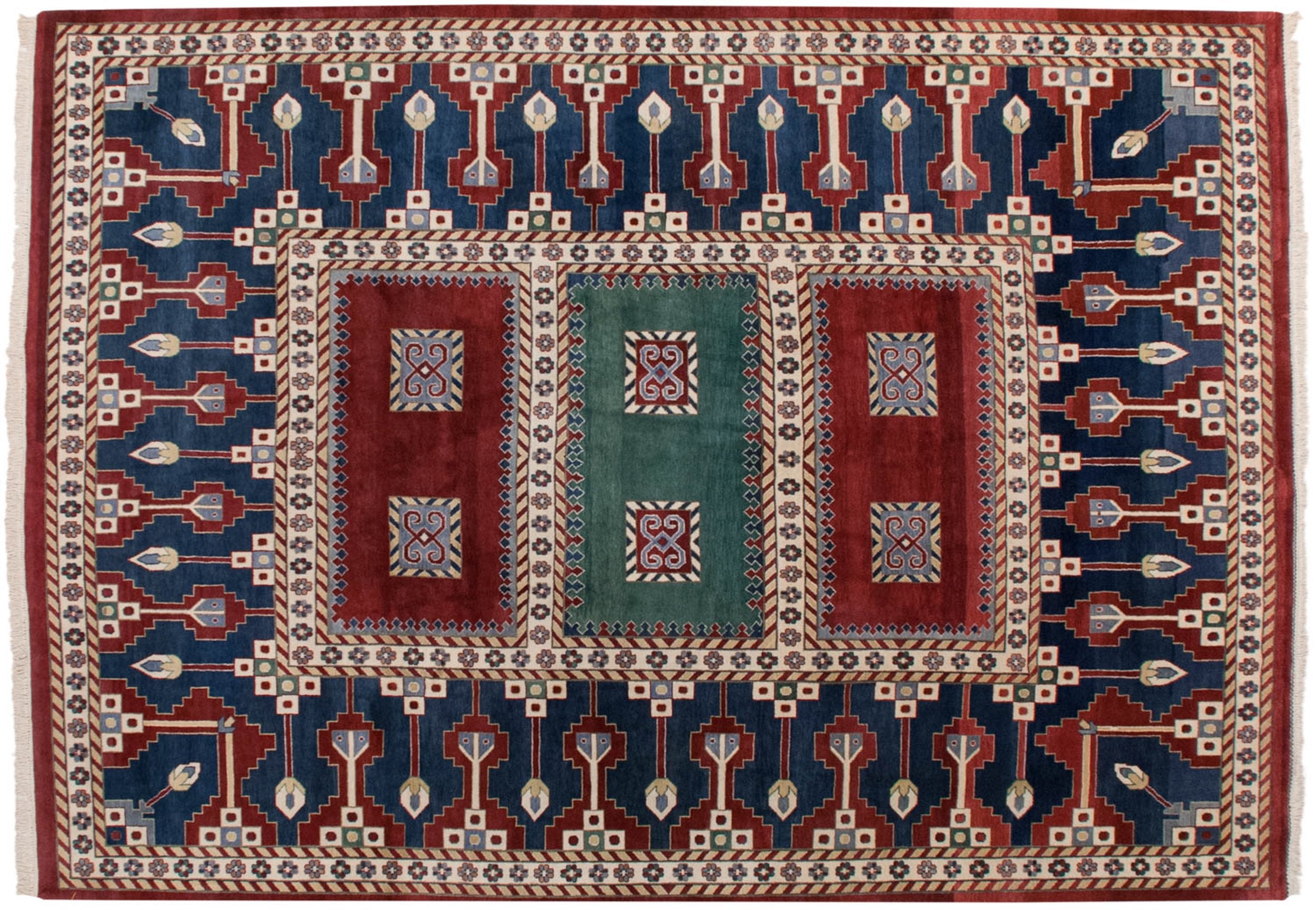 10.5x14 Vintage Indian Caucasian Design Carpet // ONH Item mc001778 Image 1