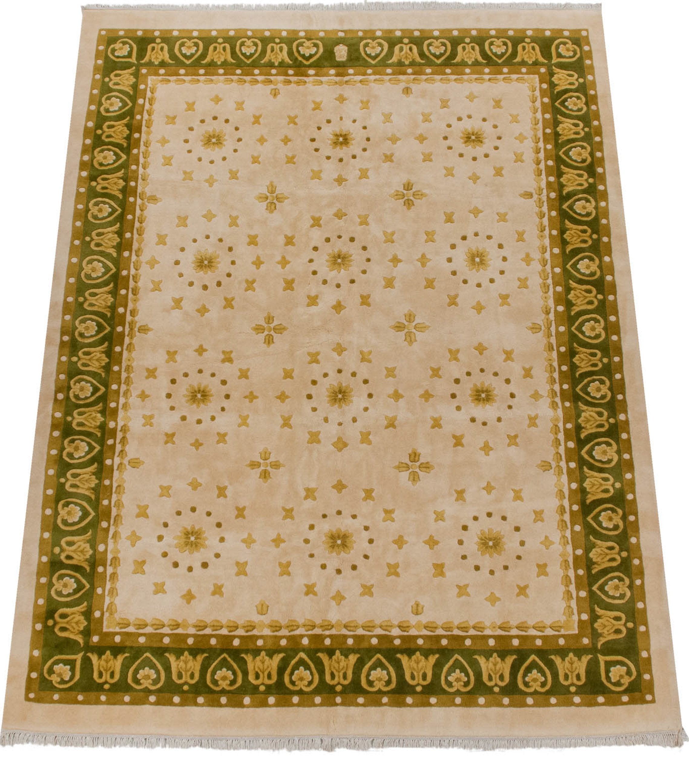 11.5x15 Vintage Indian Art Deco Design Carpet // ONH Item mc001782 Image 1